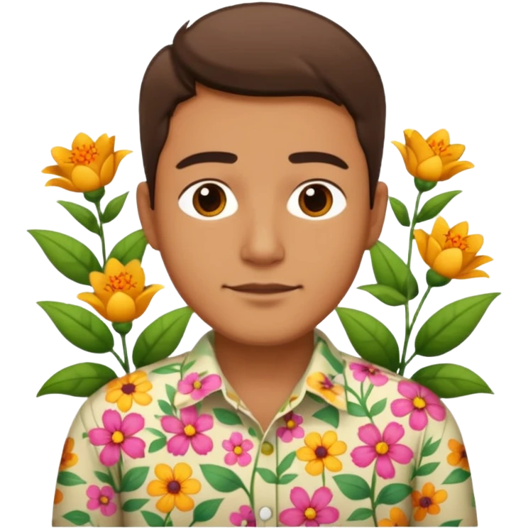 Man flowers at bottom emoji