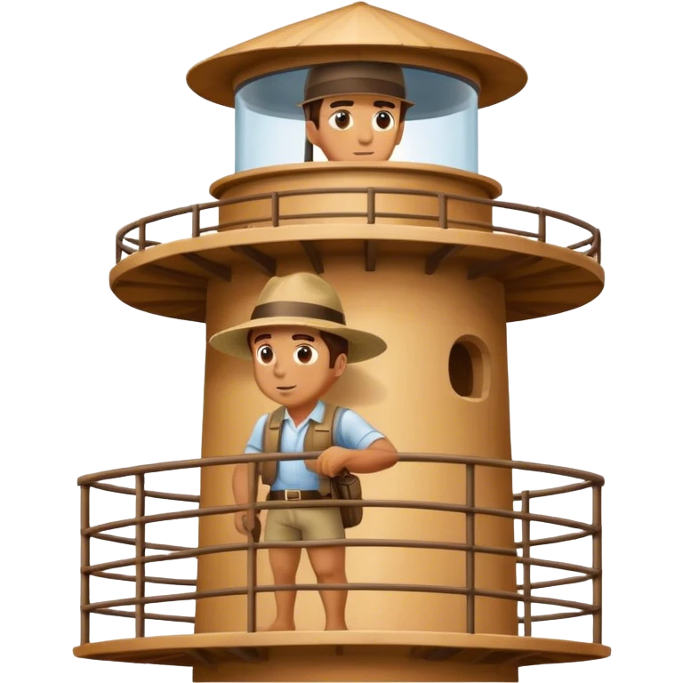 Man looking out of watchtower emoji