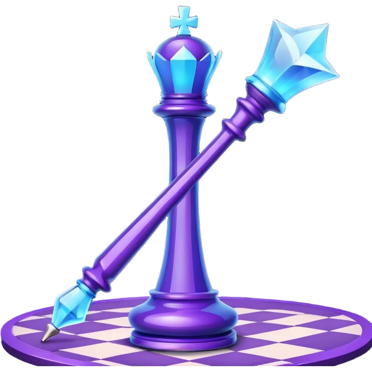 Create a small, visually appealing icon of a magic wand (chess wand style) to represent creativity and artistic design. Use a clean, modern look with glowing accents in purple and blue shades.
 emoji