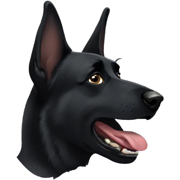 Black German shepherd crying emoji