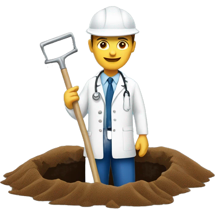 Healthcare ceo digging hole emoji