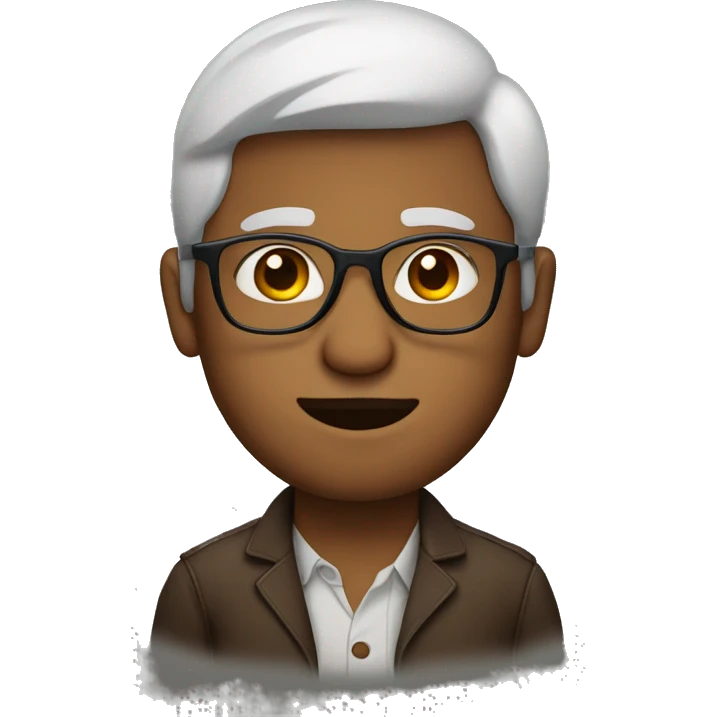 a half italian half indian man with glasses and brown hair emoji