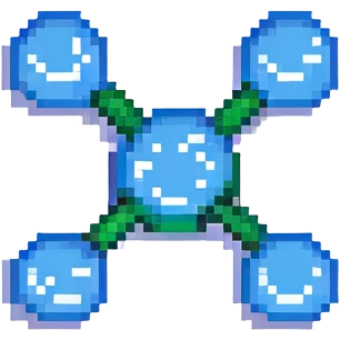 pixel art of a share icon with three connected dots, social media style emoji