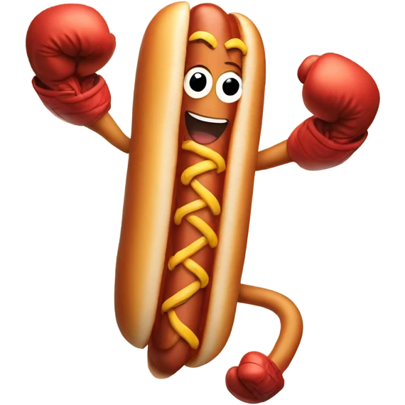 Hotdog  man with boxing gloves on emoji