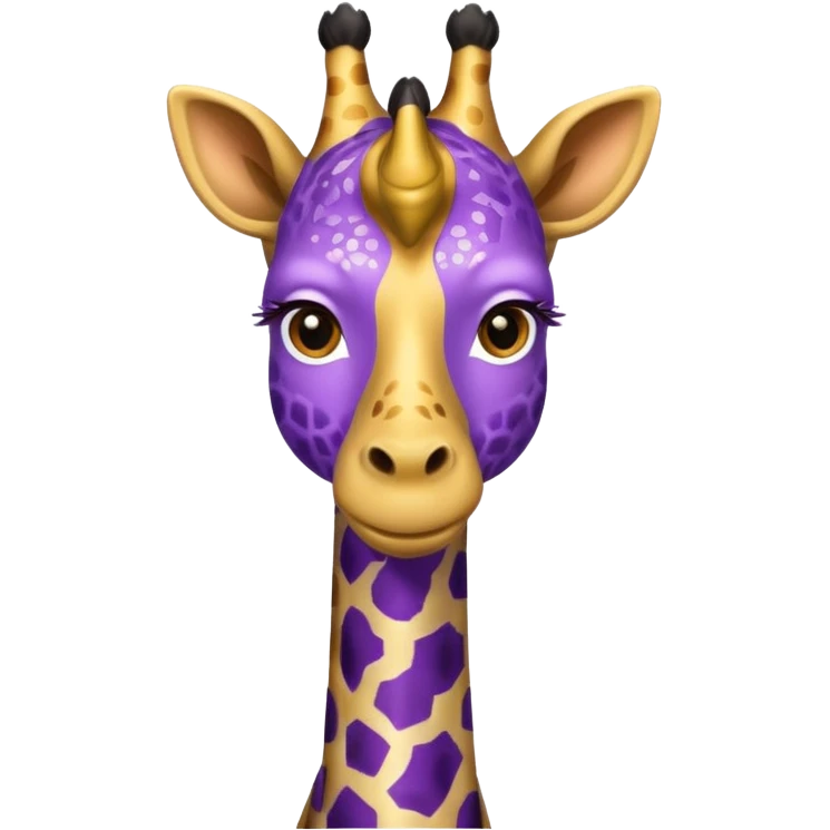 Girafa com colar roxo com glitter emoji