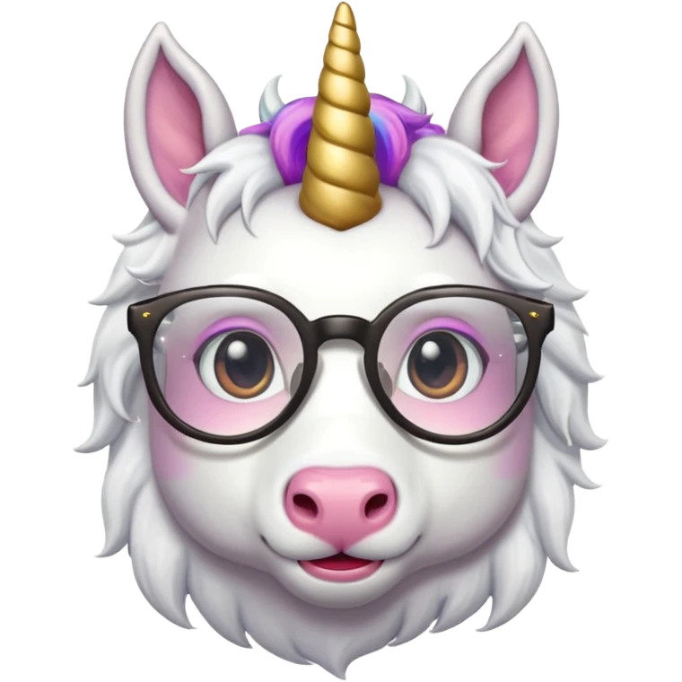 unicorn face with glassess emoji