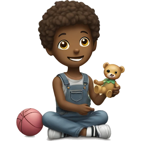 boy playing with doll emoji