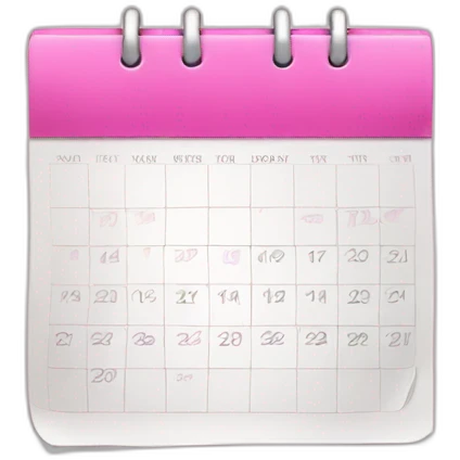 pink calendar with white sheets emoji
