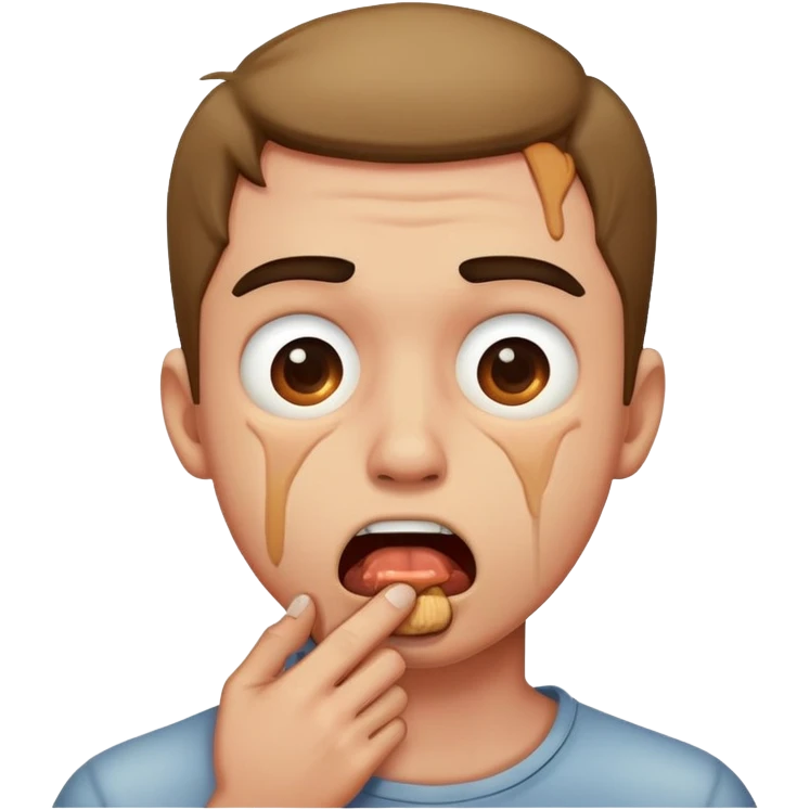 a guy chocking himself  emoji