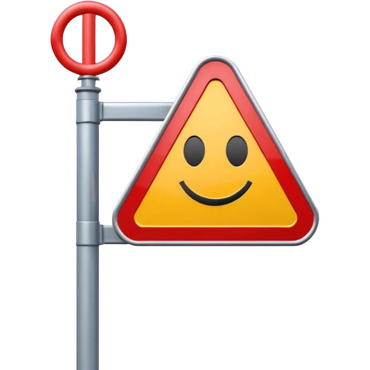 A 3D cartoon street sign showing a towing symbol, on a metal pole, clean background, Memoji-style rendering. emoji