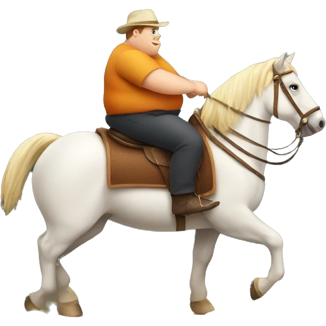 fat man riding horse emoji