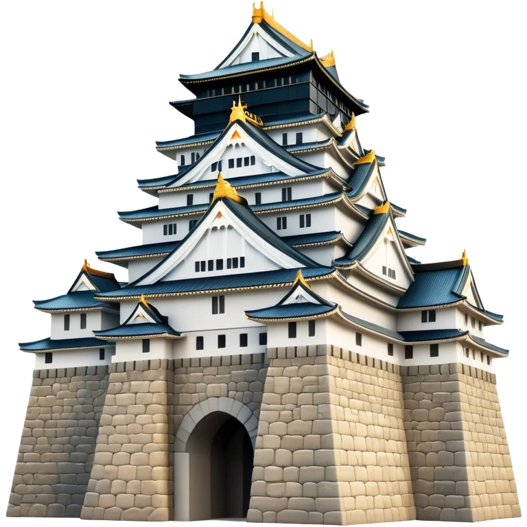 Cinematic Realistic Osaka Castle Landmark Emoji, showcasing the majestic historic castle rendered with dramatic stone textures and regal, natural lighting. emoji