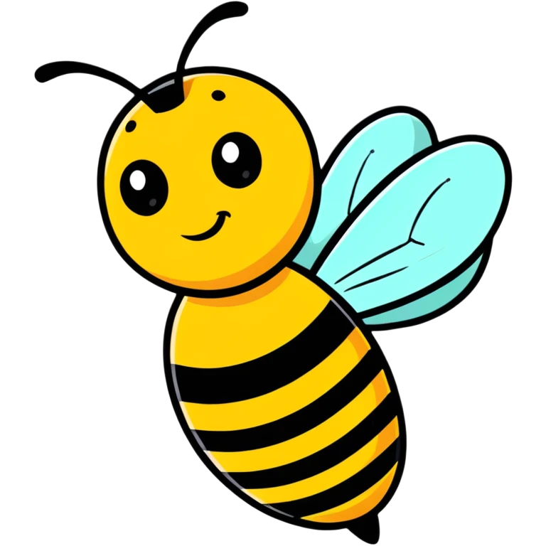 cartoon sticker style bee emoji