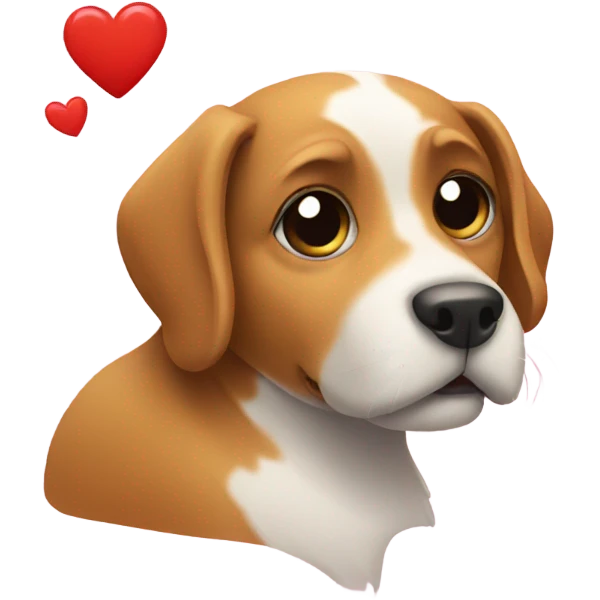 Dog with a heart emoji