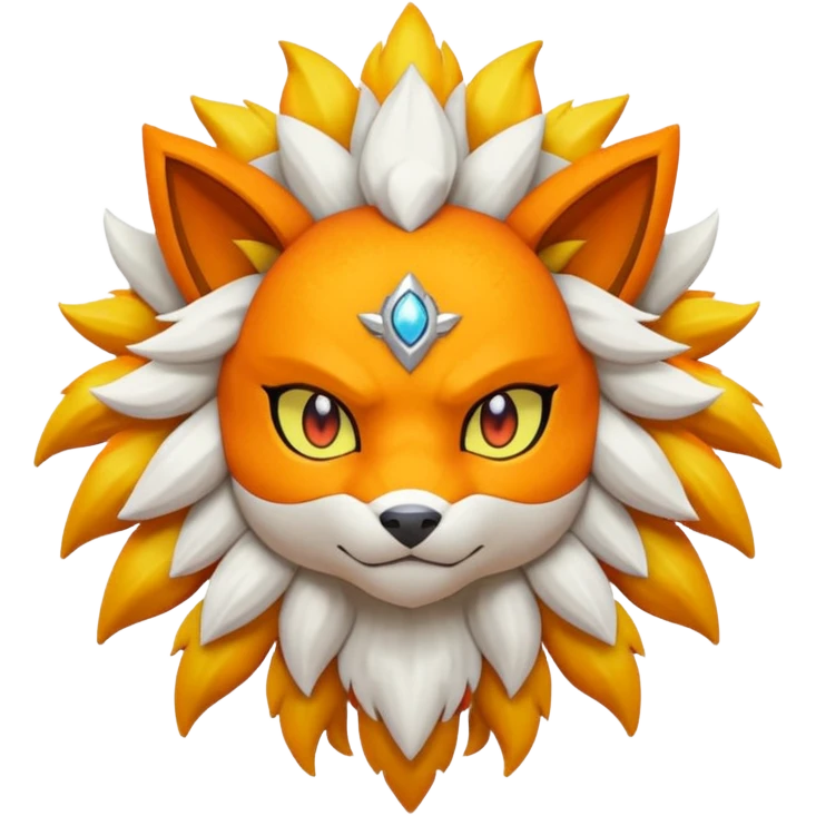 Pokemon legendary oragen and yellow solgaleo emoji