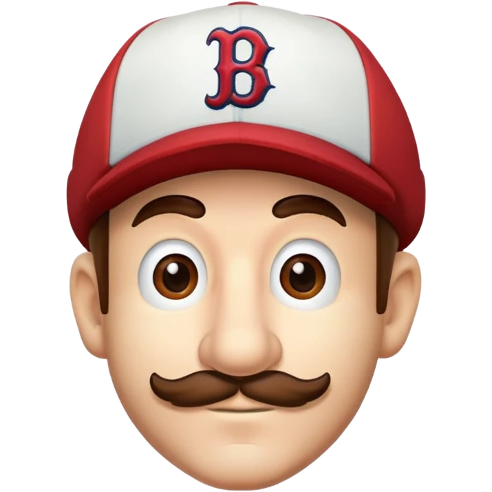 Luigi from Mario brothers wearing a Boston Red Sox hat emoji