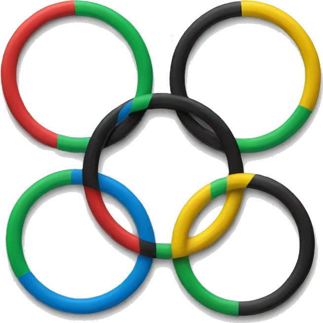 olympic rings blue yellow green black red emoji
