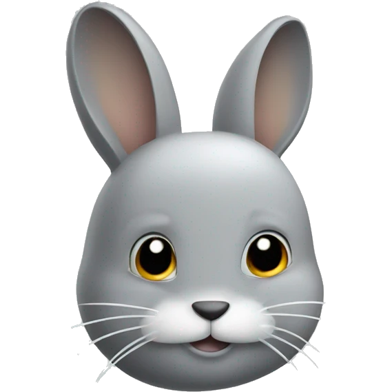 Gray bunny with white bristles  emoji