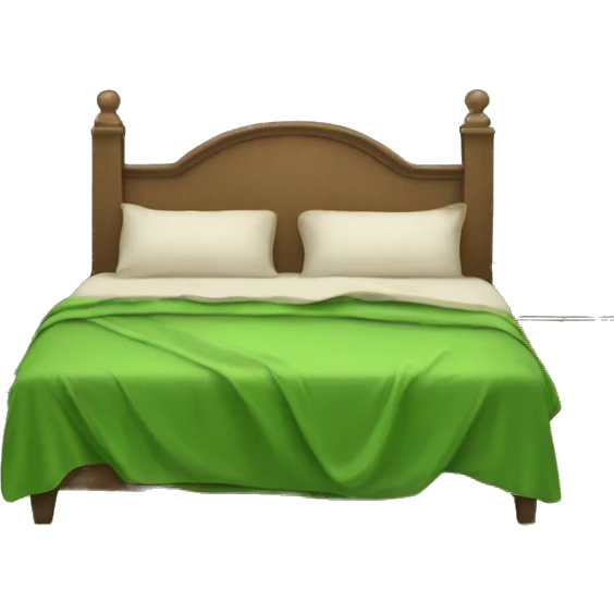A bed with à Green blanket emoji