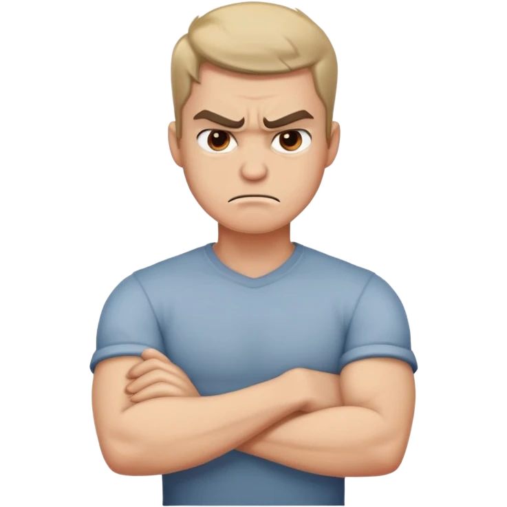 arms crossed holding neck angry guy emoji