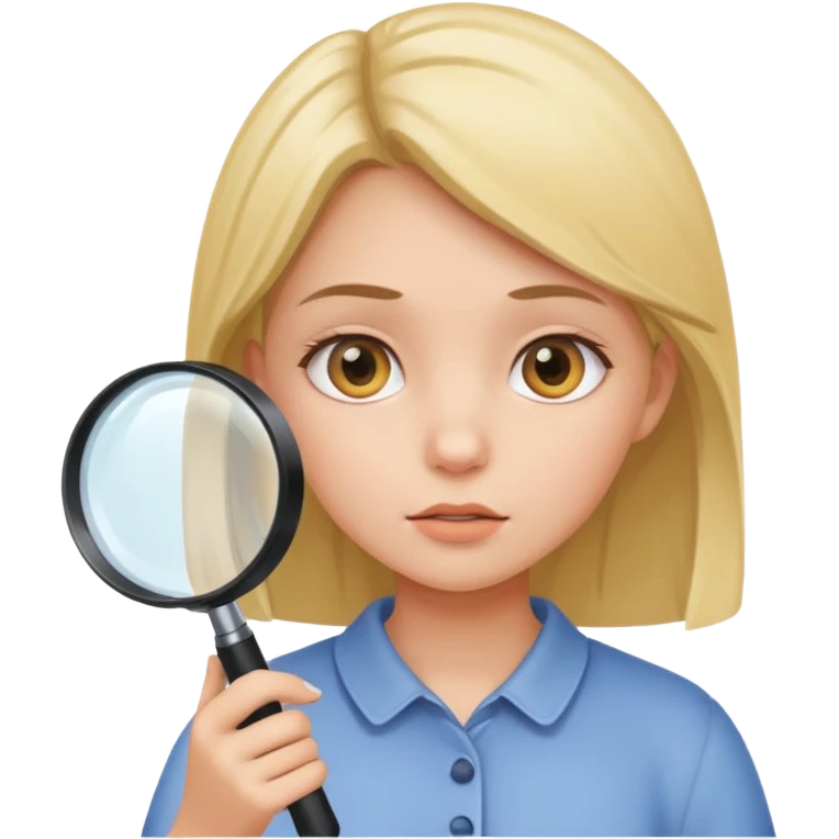 Girl lookinh throug  magnifier emoji