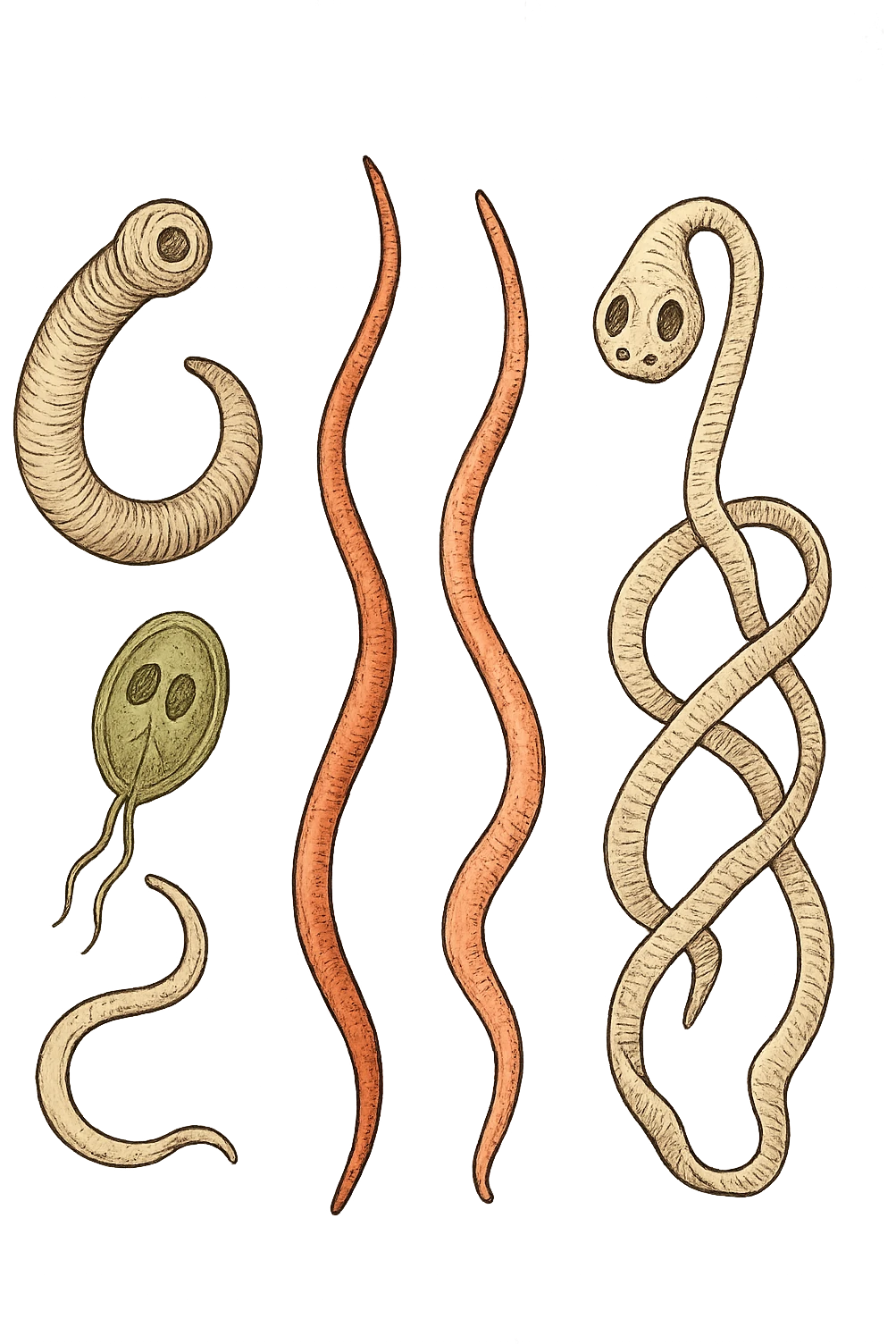 parassiti intestinali senza sfondo emoji