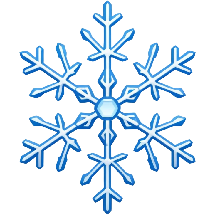 snowflake, crisp blue and white, simple and iconic emoji