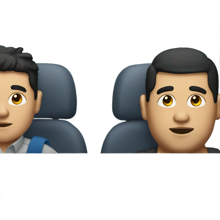 Fat dark haired guy, driving a bus emoji