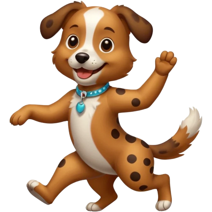 dancing dog with spots emoji
