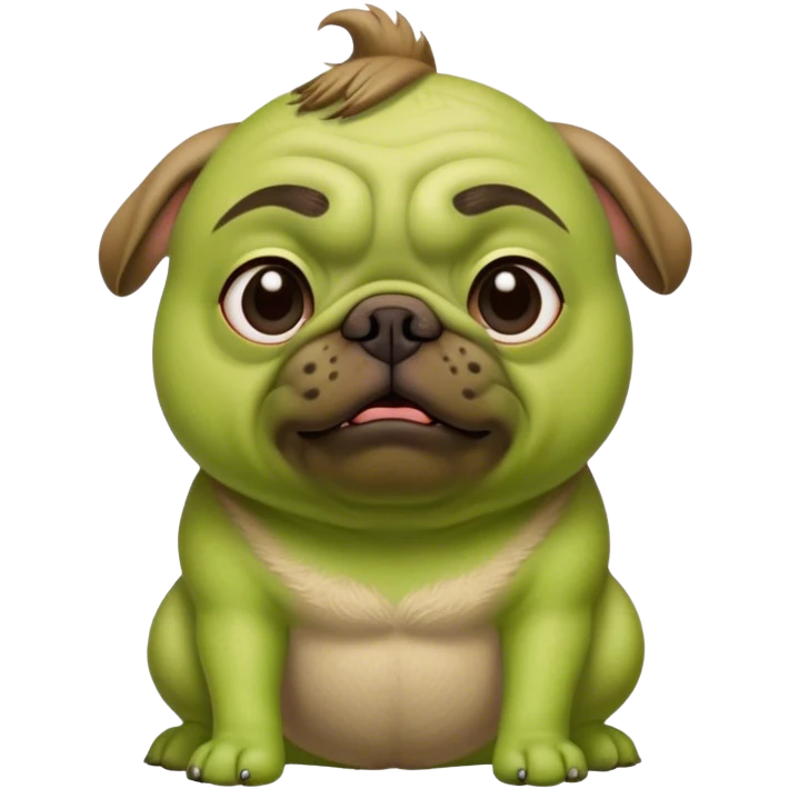 Shrek and pug hybrid emoji