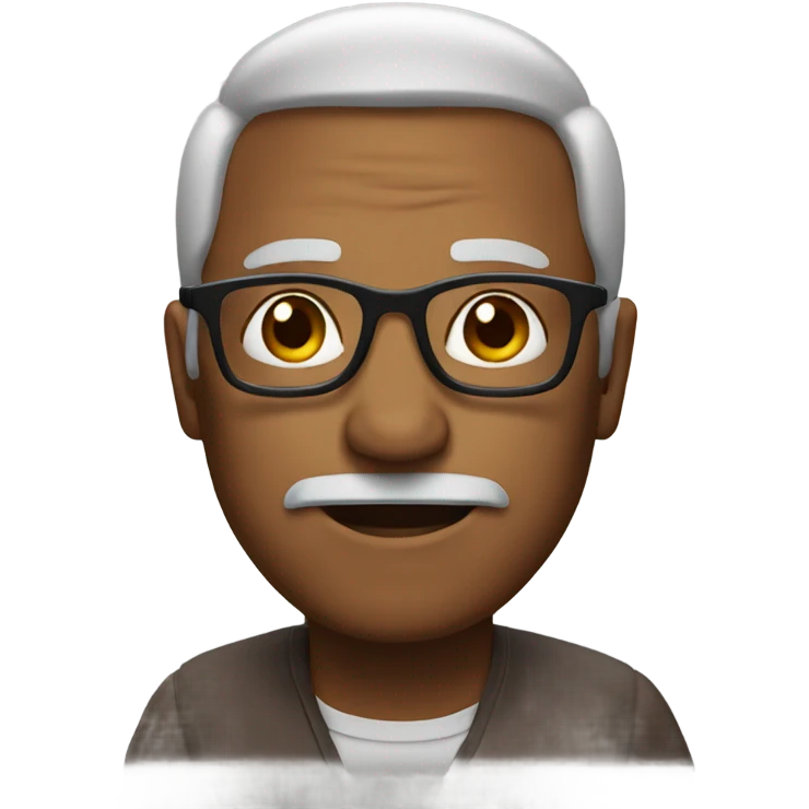 older man brown glasses fade emoji