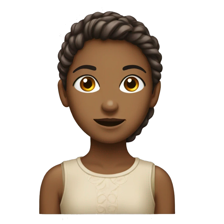 Ragazza riccia e marroni occhi emoji