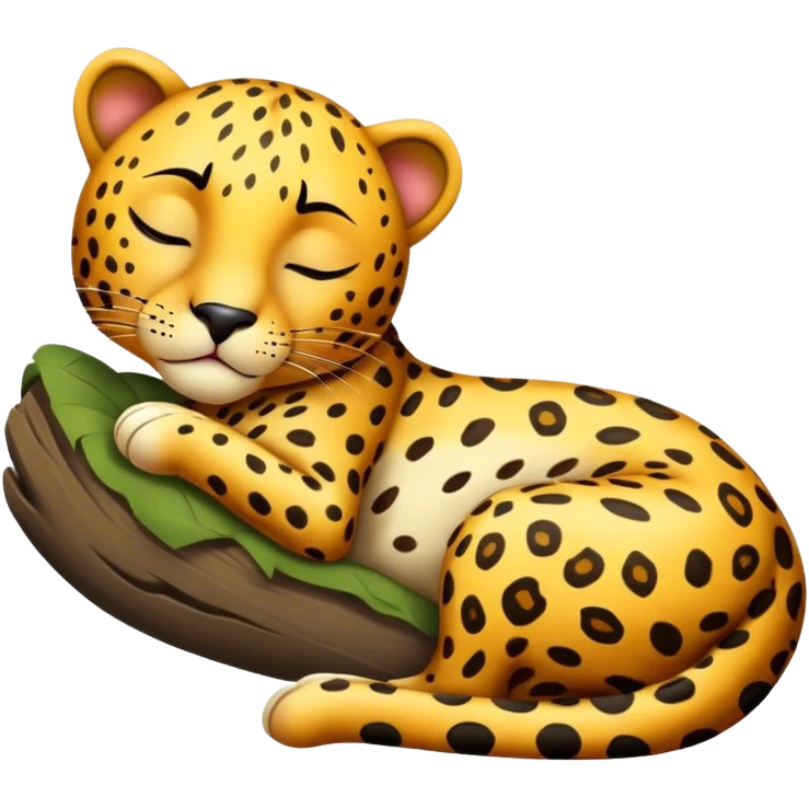 Leopard body sleeping emoji