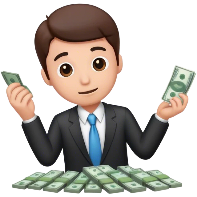 business man counting money emoji