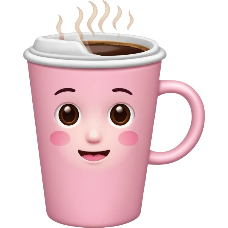 light-pink cup of coffee, no emotions emoji