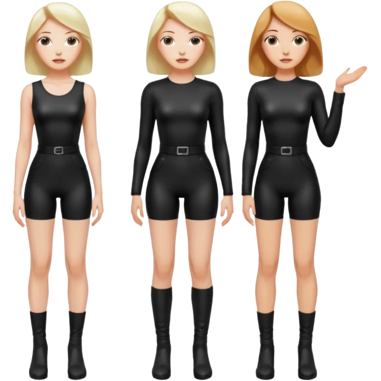 A woman on her knees for another woman, while the other woman stands up next to her. The woman standing is a dominatrix, the other woman on the knees is a slave emoji