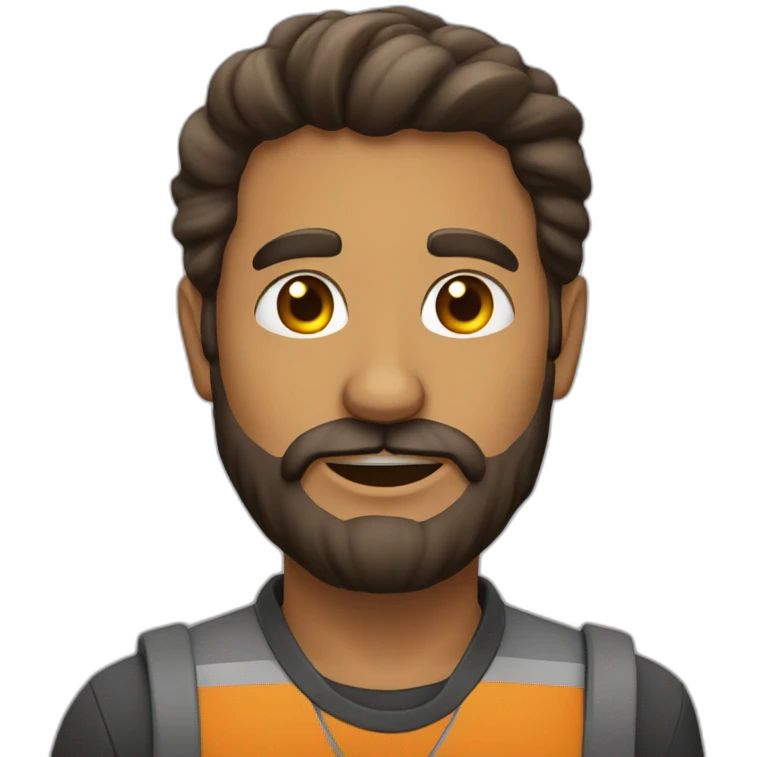 Hombre calvo con barba emoji