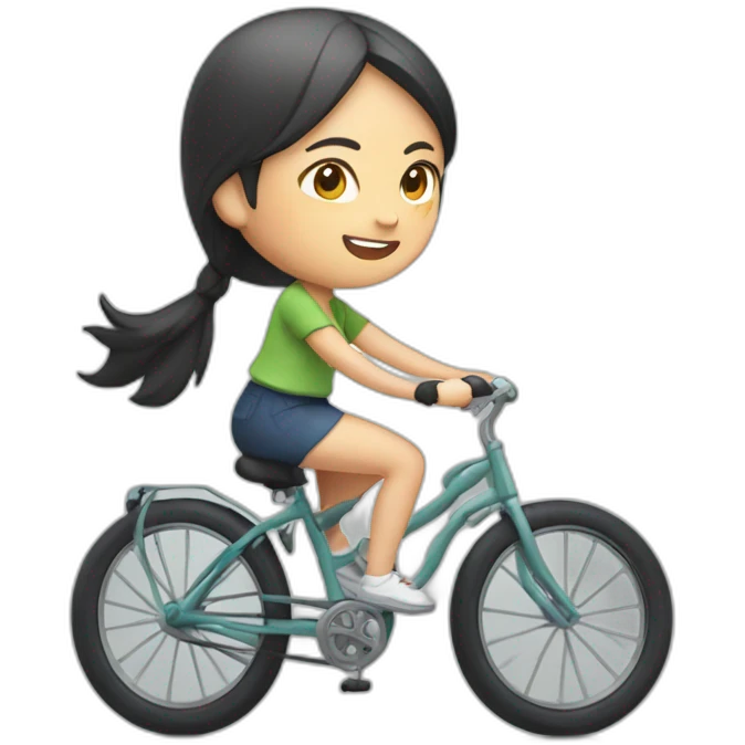 Taiwanese girl riding bicycle emoji