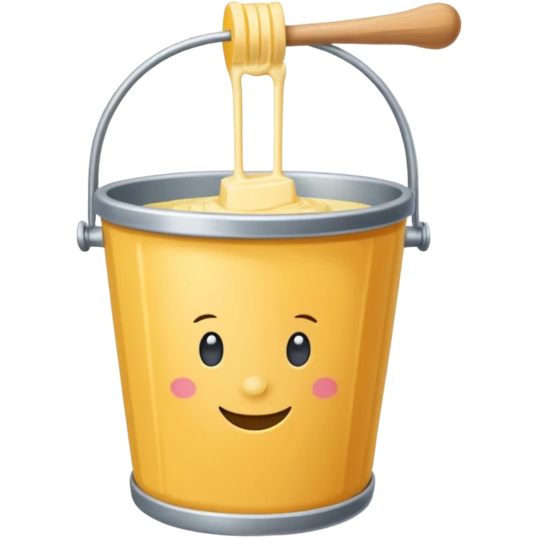 Create a butter churn bucket with stick showing  emoji