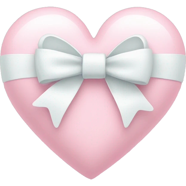 Pastel pink heart with white bow emoji