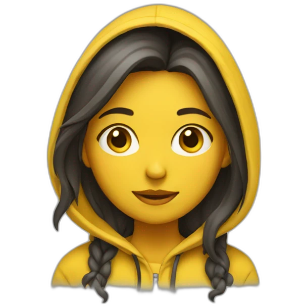 Girl in yellow hoodie emoji