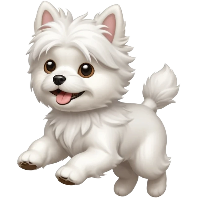 Maltese dog escaping emoji