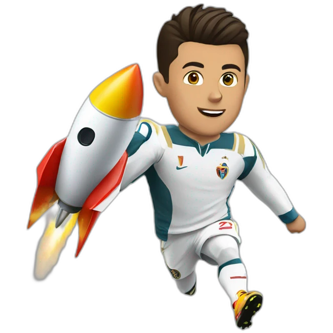 Cristiano Ronaldo as a rocket emoji