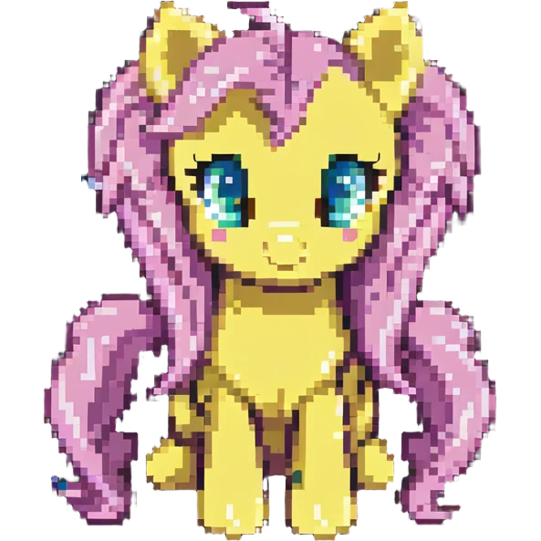 Fluttershy in pixel art style emoji