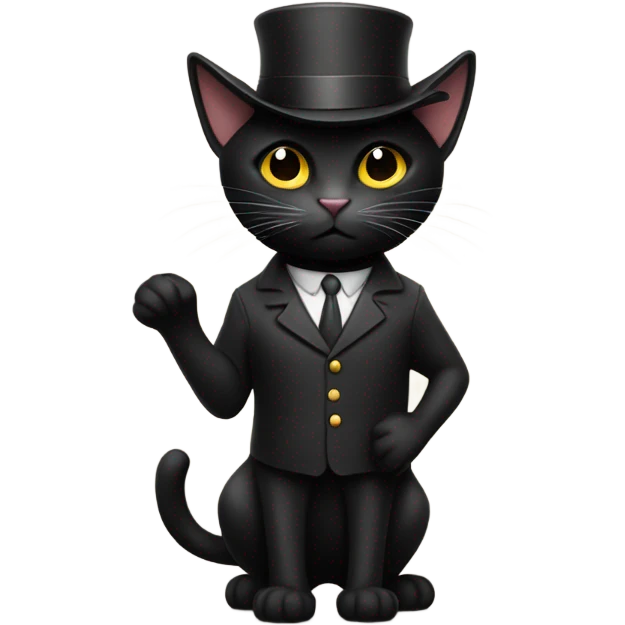 Black cat with a zoot emoji