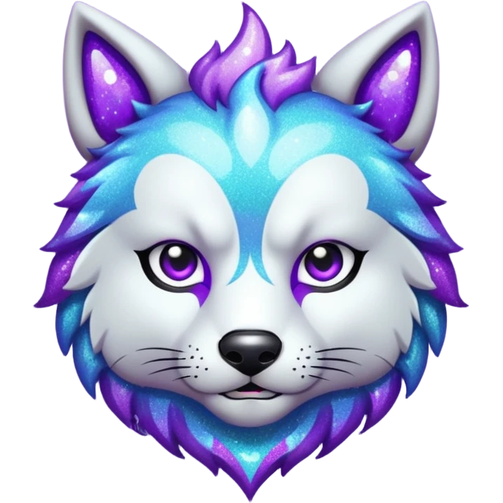glitter purple and cian lobo emoji