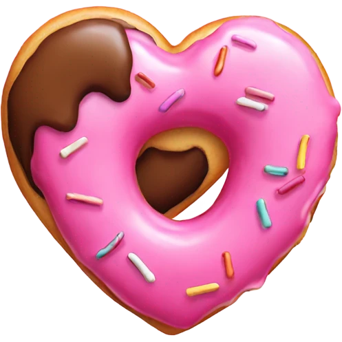 Pink heart with a donut  emoji