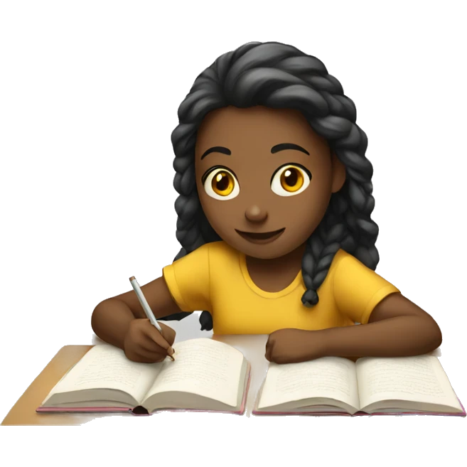 Girl studying emoji