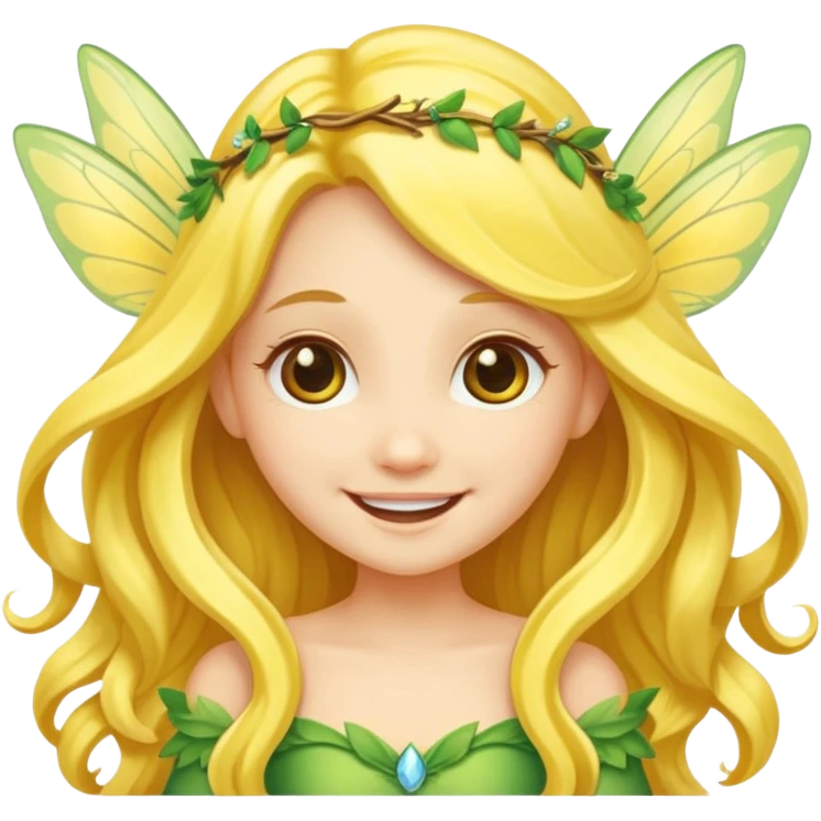 Cute Yellow skin fairy emoji