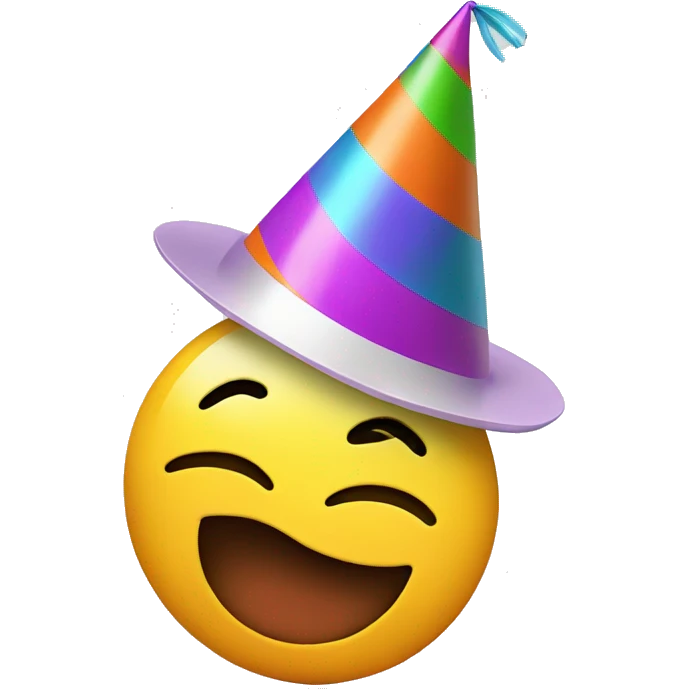Smile emoji in party hat emoji